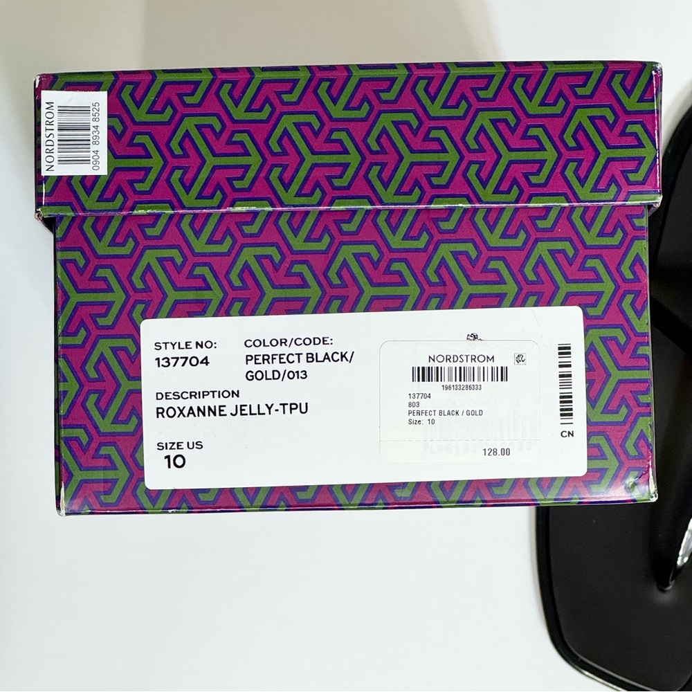 NEW TORY BURCH ‘Roxane’ Jelly Thong Sandals - Black - Size 10 - Picture 7 of 7